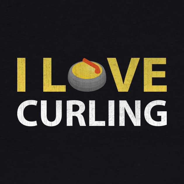 I Love Curling Gift by TheLostLatticework